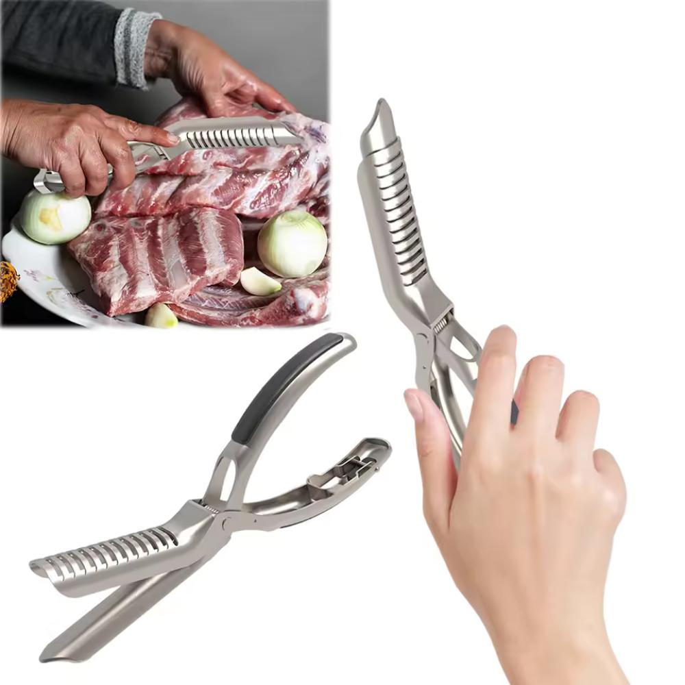Stainless Steel Barbecue Rib Deboner with Manual Handle Design This Durable Food-Grade Kitchen Gadget For Home Cooks and Profess