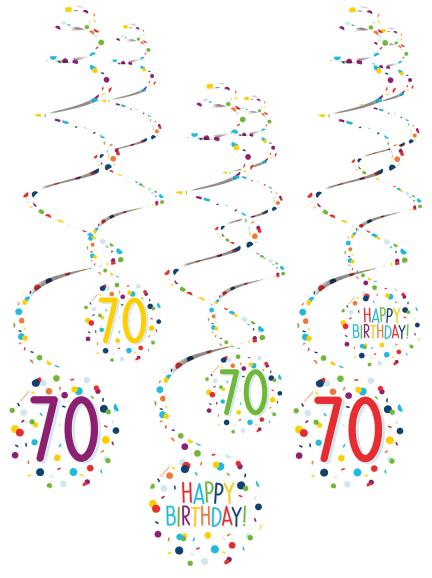 Swirls Decoration 70th Birthday Seventy