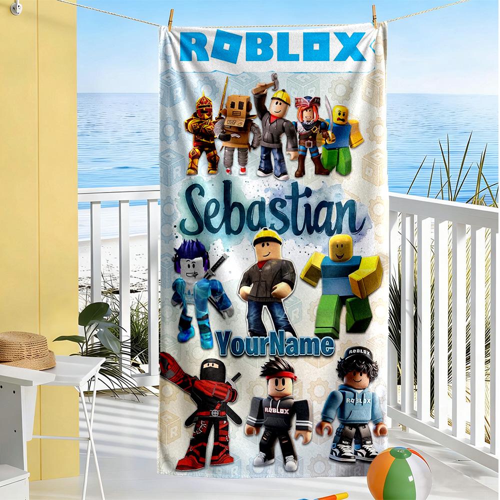 Roblox Customize Text Beach Towel Super Soft & Absorbent Suitable for Sports Travel Swimming Yoga Bathroom Beach And Pool