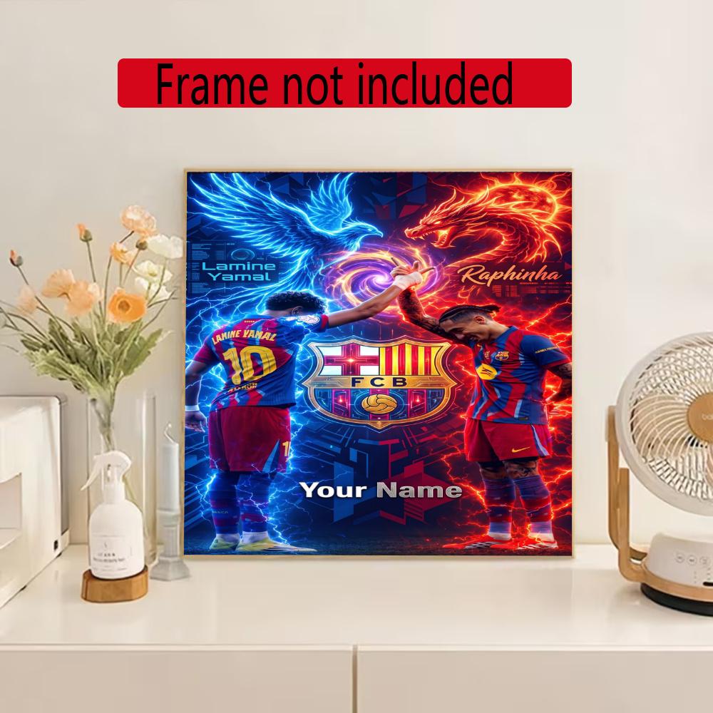 Lamin Yamal Customize Text Diamond Painting Round Diamond Mosaic Suitable For Beginners Diamond Painting Rhinestones Gift Frameless