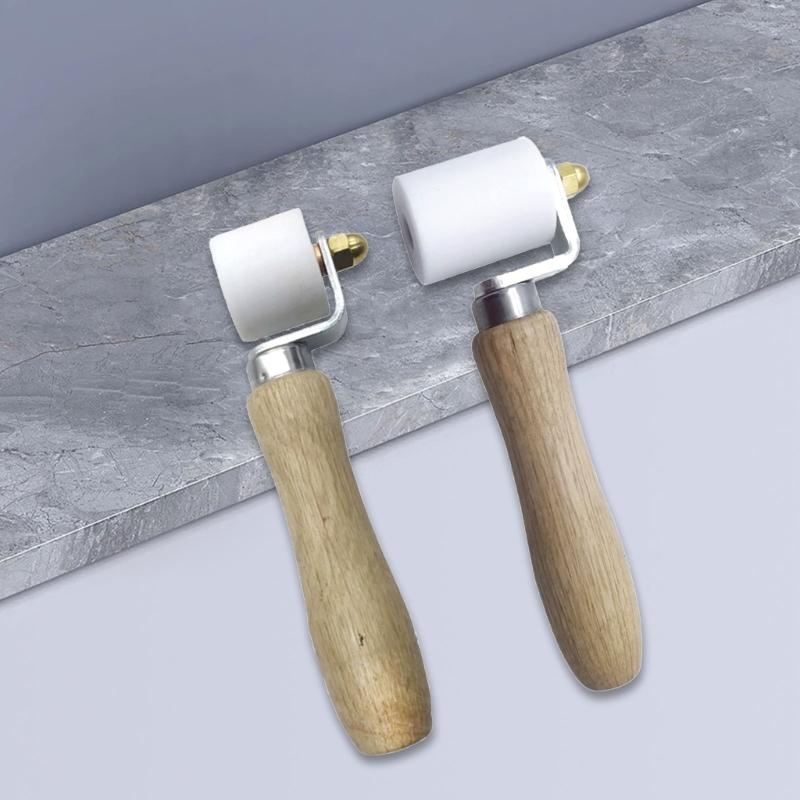 Wood Handle Wallpaper Roller Flat Pressure Roller Smoothing Tool Nonslip Edge Seam Roller Decorating Tool Width 40/28mm
