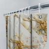 Seashell Print Shower Curtain Beach Decor Bathroom Decoration Waterproof Fabric 3D Printed Bath Mat for Home Decorations White