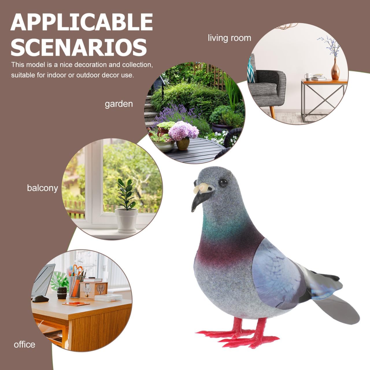 2pcs Realistic Foam Pigeons,Fake Bird Statue Lifelike Pigeon Ornaments,Fake Foam Birds,Artificial Dove Bird Figurines for Home and Garden Landscape