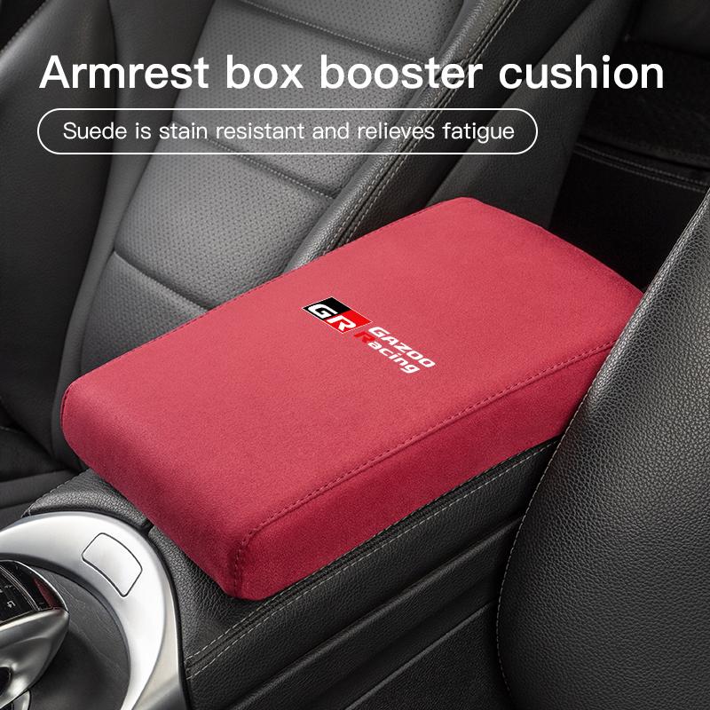Car Armrest Box Heighten Mat Suede Hand Pad For Toyota RAV4 Hilux Aygo Yaris Ractis Corolla Camry CHR Auris Tacoma Stickers