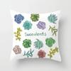 Office Chair Cushion Cover Creative Cartoon Cactus Print Pillow Cover Fashionable Luxury Home Decoration
