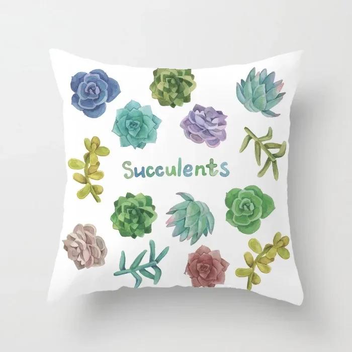 Office Chair Cushion Cover Creative Cartoon Cactus Print Pillow Cover Fashionable Luxury Home Decoration