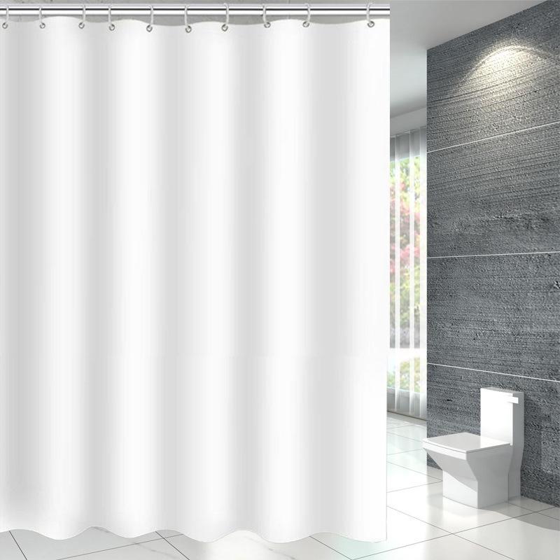 Pure Color Waterproof Bathroom Shower Curtain Mildew Proof Thickened Polyester Bath Curtain Shower Curtains