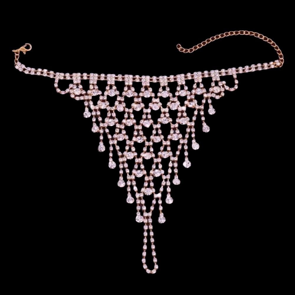 Elegant Rhinestone Bracelet Trendy Hand Crystal Bracelet Chain Finger Bangle Bracelet Beach Party