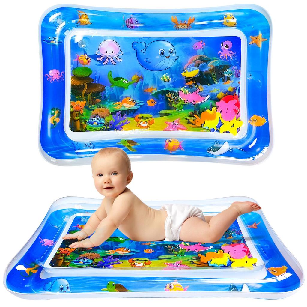 30-Silk Thickened PVC Inflatable Water Mat for Baby and Toddler Crawling, Summer Cooling Ice Pad Cushion