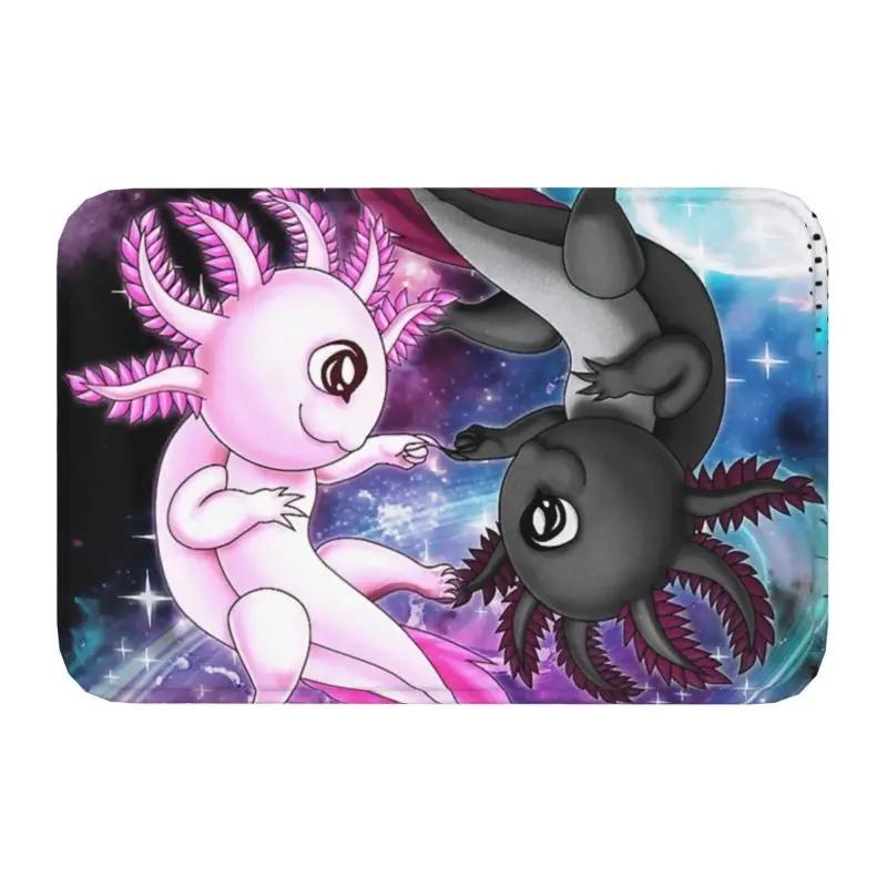Custom Smiling Leucistic Axolotl Doormat Non-Slip Entrance Bath Kitchen Door Floor Mats Salamander Animal Living Room Carpet Rug