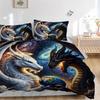 3pcs Two Dragons One Earth Printed Duvet Cover Set (1 * Cover+2 * Pillowcase, Without Core), Suitable for Home Bedroom, Guest Room, Dormitory Dec