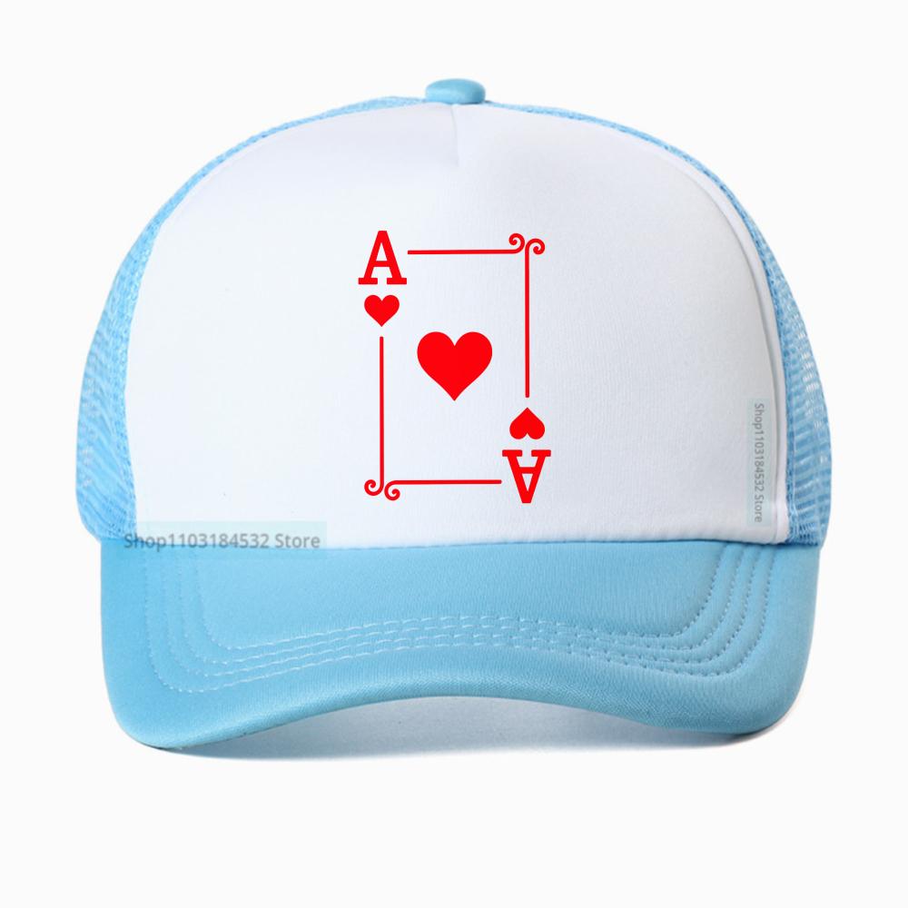 Funny Playing Cards Ace Hearts Graphic Baseball Cap Poker Party Casual Adjustable Breathable Casquette Hat