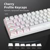 130 Key Side Print PBT White Keycaps 75 Cherry Profile Minimalist Style Custom Keyboard Keycaps for Mechanical Keyboards Percent, Shine-Through