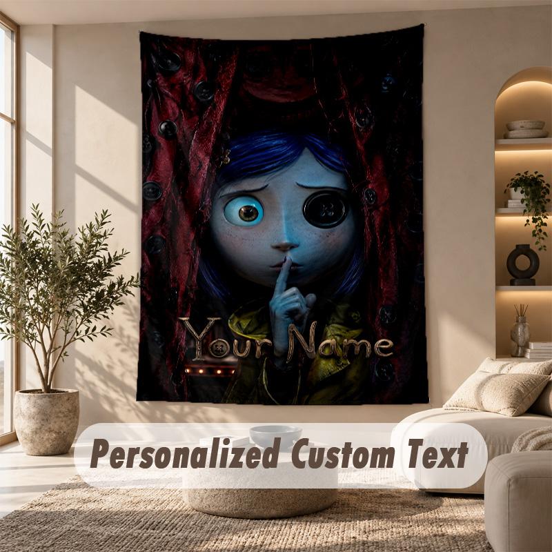 Tapestry Custom Name Text, Wall Hanging Tapestry Home Room DecorCoraline Other Mother