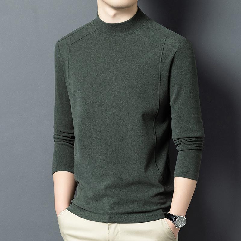 Men S Half High Neck Long Sleeve Casual Base Layer T Shirt