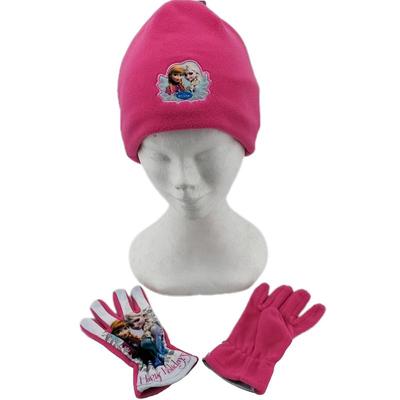 Frozen hatt + handskar med broderat vapen (rosa)