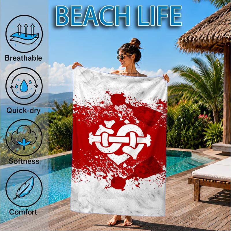 Always Fight Spirit Printed Microfiber Beach Towel, Soft And Absorbent, Quick-Dry, Ideal for Summer Travel, Beach Essential, Swimming Pool