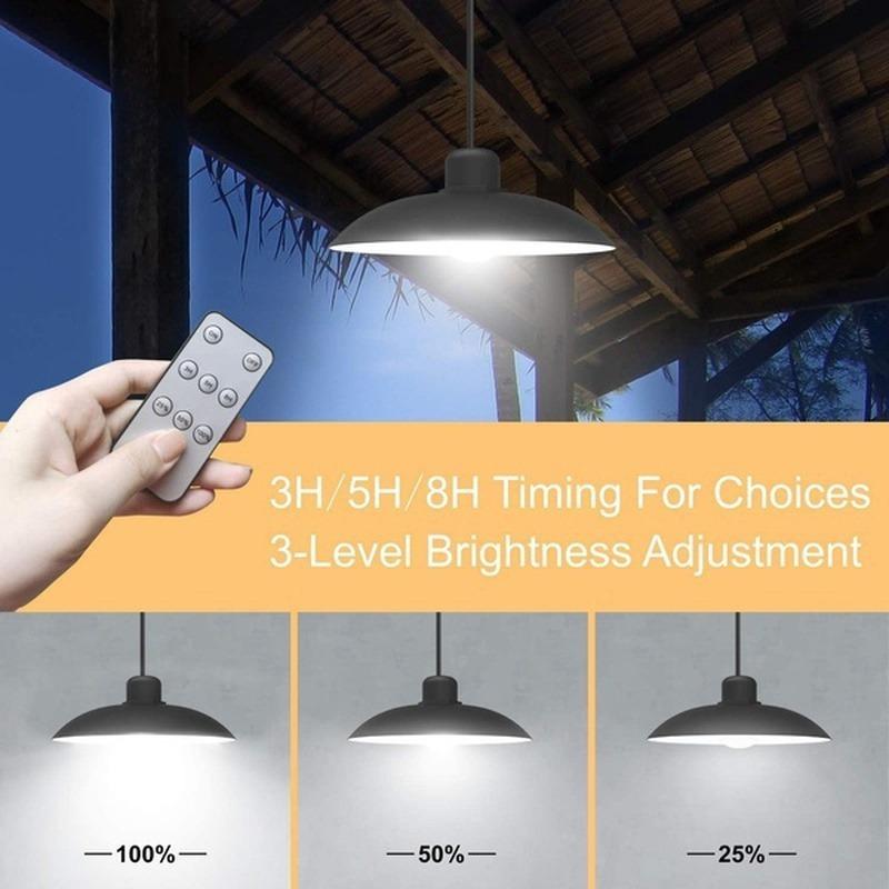Lampade a sospensione solari per esterni Decorazioni per lampadari a doppia testa a luce LED impermeabile con telecomando per stalla interna