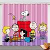 Cartoon Snoopy Curtain Children Polyester Happy Puppy Decoration Suitable Bedroom Kids Room Gifts Darkening Ideal For
