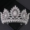 Corona Nuziale di Cristallo di Lusso Tiara da Sposa Barocca con Strass Copricapo Diadema da Regina Accessori per Banchetto Compleanno Matrimonio