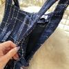 Fall Winter Women Sweater Dress Set Casual Knitted Pullover Tops + Plaid Tweed Dress 2 Piece Outfits Female With Belt