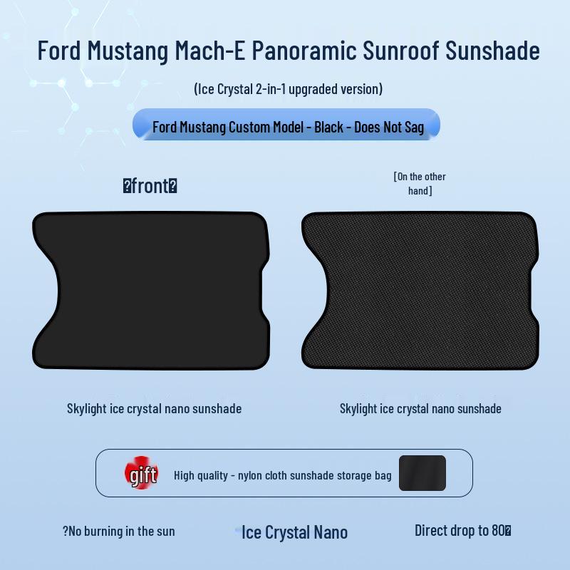 2021 Ford Mustang Mach-E Sunroof Sunshade: Ice Crystal Heat Insulation, UV Protection, Privacy, Opaque 2021 Ford Mustang Mach-E