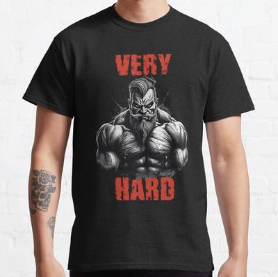 MUY DIFÍCIL motivación culturista culturismo estampado camiseta talla grande para gimnasio fuerza muscular levantamiento de pesas físico esculpido