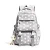 Schoolbag Wholesale Starlight Fog Ash and Polka Dot Star Backpack Junior High School Student Light Commuter Large Capacity School Bag Women's Backpack