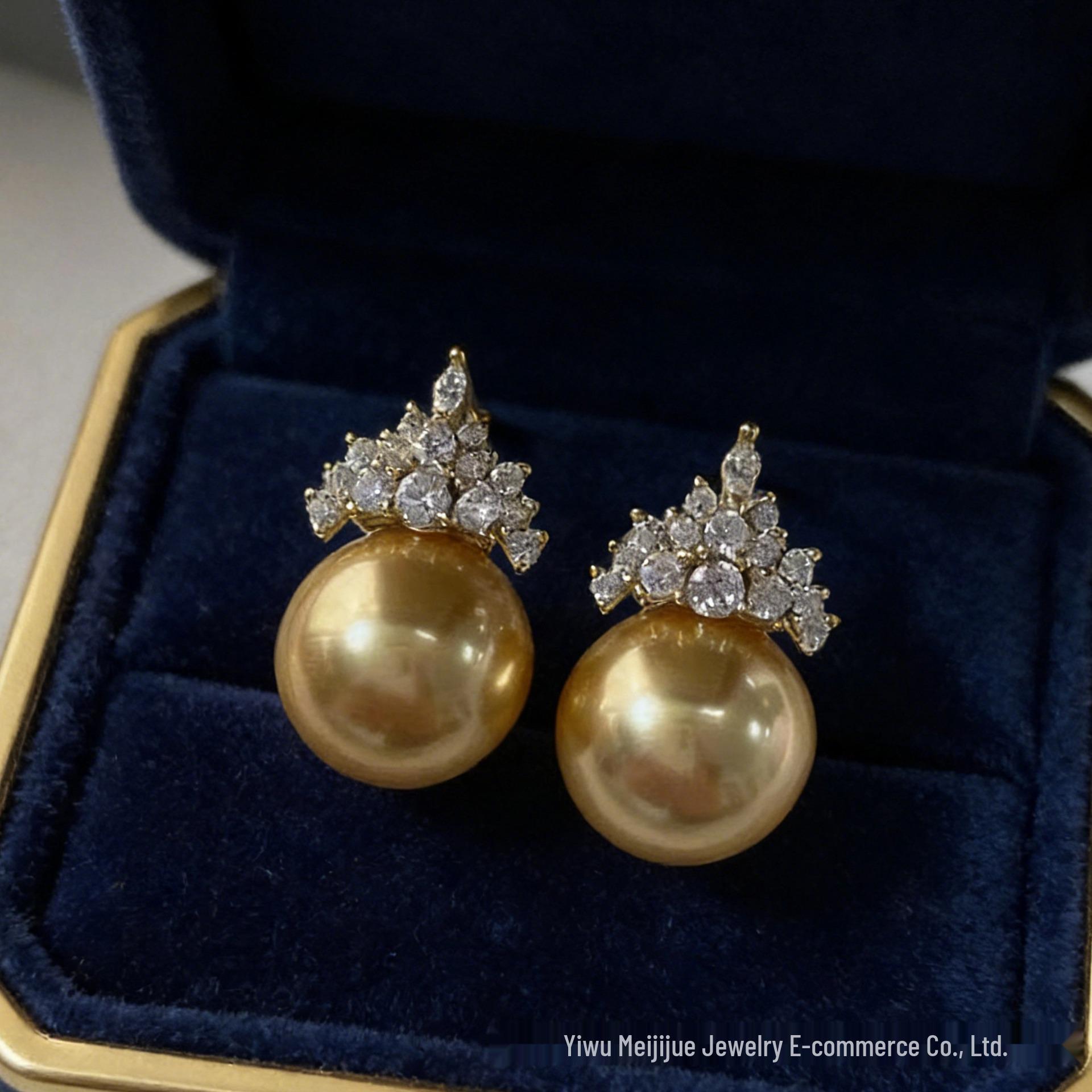 

Сережки з діамантами, інкрустовані перлами та золотом - Розкішна, Високоякісна Зимова Мода для Жінок Standard