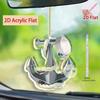 1 Simple Line Anchor Charm - Pre-Bored, Maritime, Versatile | for Vehicle, Bag, Keychain, Nautical, Acrylic Ornament