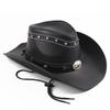 Classic 100% Leather Western Cowboy Hat For Men Gentleman Dad Godfather Caps Panama Cowgirl Jazz Hats Sombrero Hombre