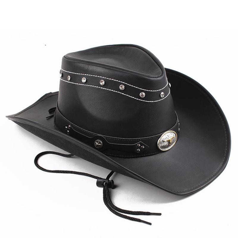 Classic 100% Leather Western Cowboy Hat
