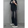 Hong Kong Trendy Men's Summer New Personalized Letter Jeans Hip Hop Ins Trendy High Street Trendy Ruffian Handsome Trousers