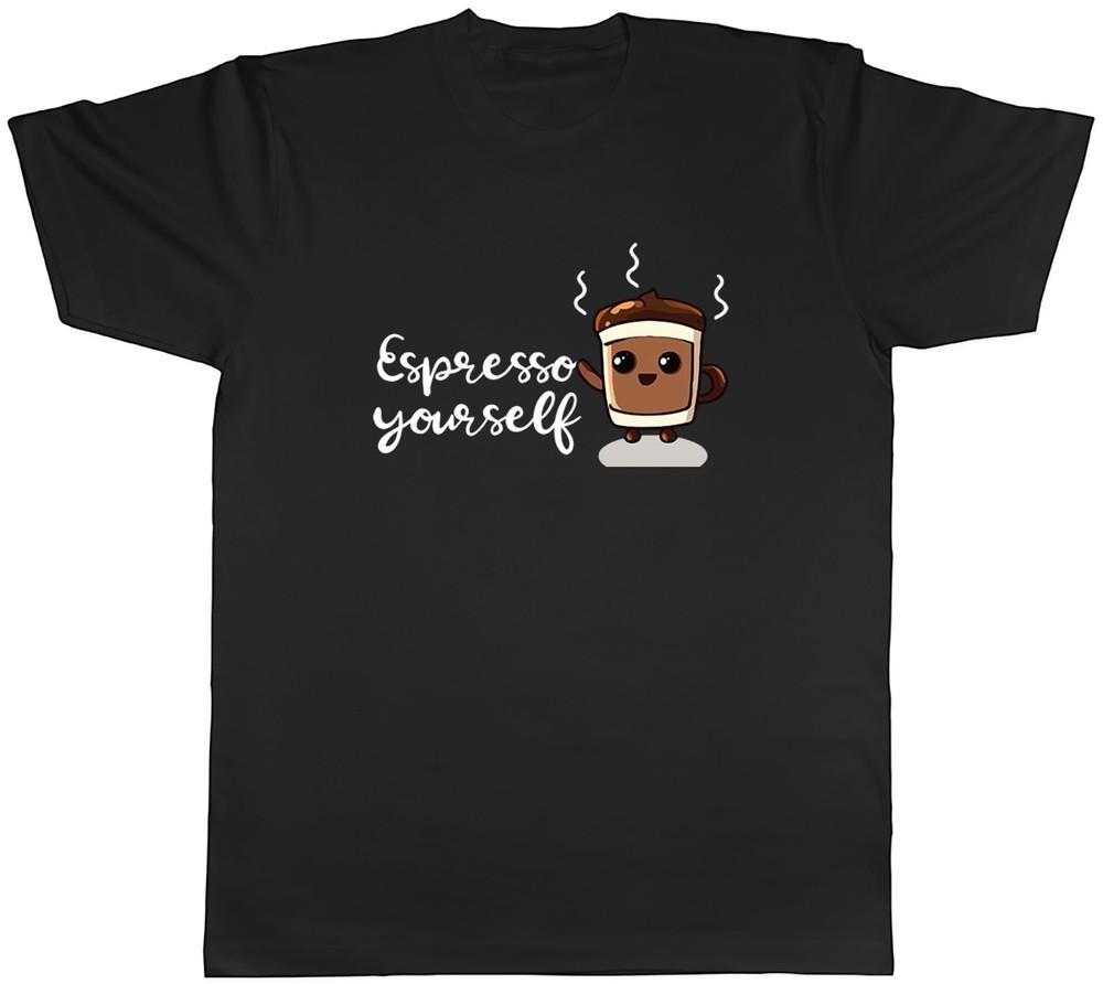 

Espresso Yourself Funny Coffee Lover Mens T-Shirt Tee Gift Top M
