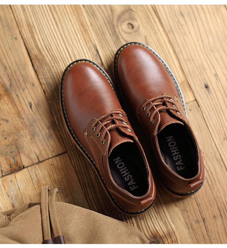 2019 Newest Leather Casual Shoes Men Waterproof Mens Boat Shoes Men's Rubber Oxfords Sneakers Men Leather Shoes Brogue Shoes