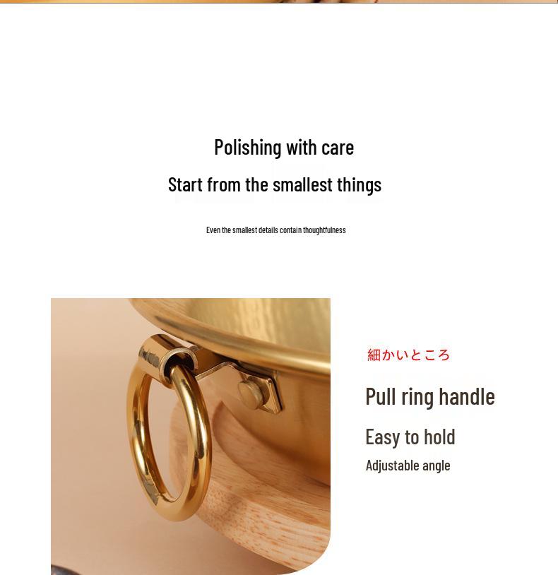 Grote Roestvrijstalen Hete Pot in Koperstijl voor Schaap, Lam en Vis