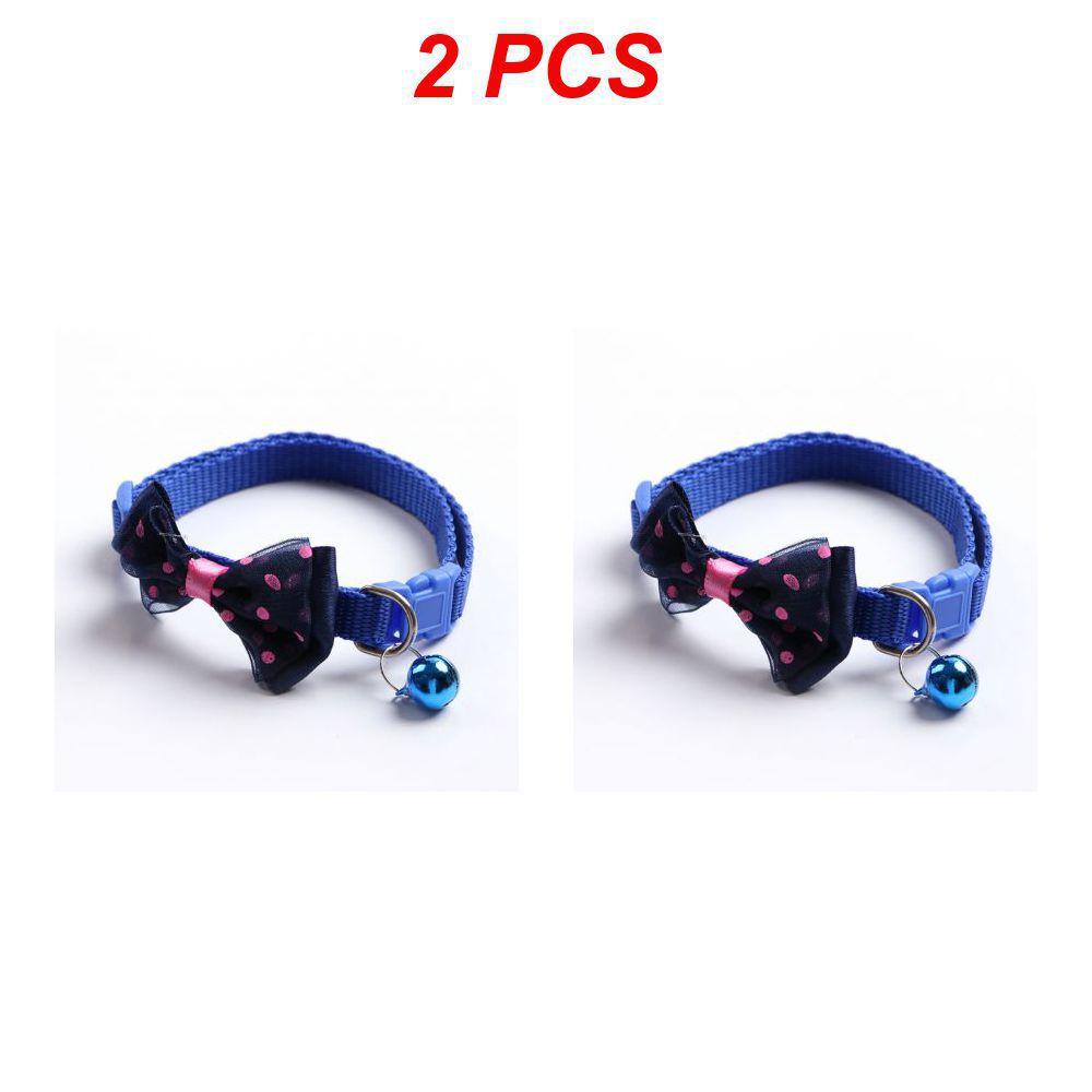 1/2/4PCS Dorakitten Bow Decor Pet Collar Adjustable Dot Design Cute Bell Dog Collar Bow Kitten Collar Pet Supplies Clothing