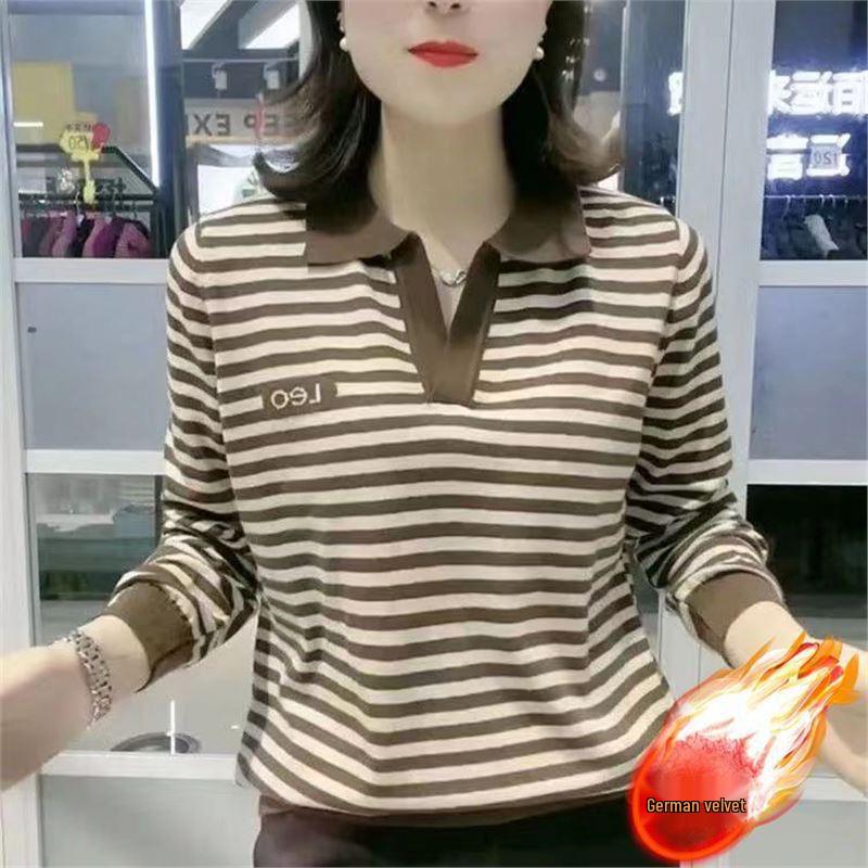 

Striped Slimming Fashionable Long Sleeve Top for Women XL