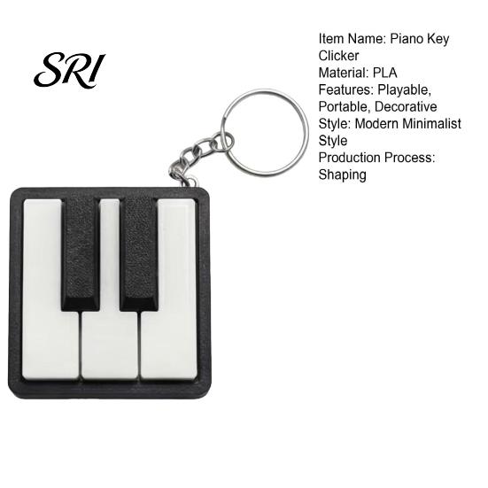 Commuter Stress Toy Mini Piano Keychain, Key Clicker, Playable Fingertip Relief Clicker with Metal Ring, Classic Black White Keys for Music Lovers And