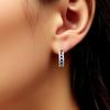 Exquisite Small Round Hoop Earrings Black Stone Earrings for Women Hoop Earring Jewelry