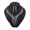 Exaggerated Jewelry Bridal Zircon Necklace Earrings Set Fringed Party Wedding Dress Matching Accessories