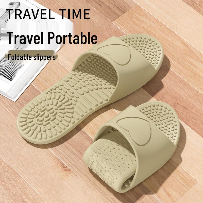Women's Minimalist Foldable EVA Bathroom Slippers - Silent, Odor-Resistant, Anti-Slip for Travel & Hotel Use