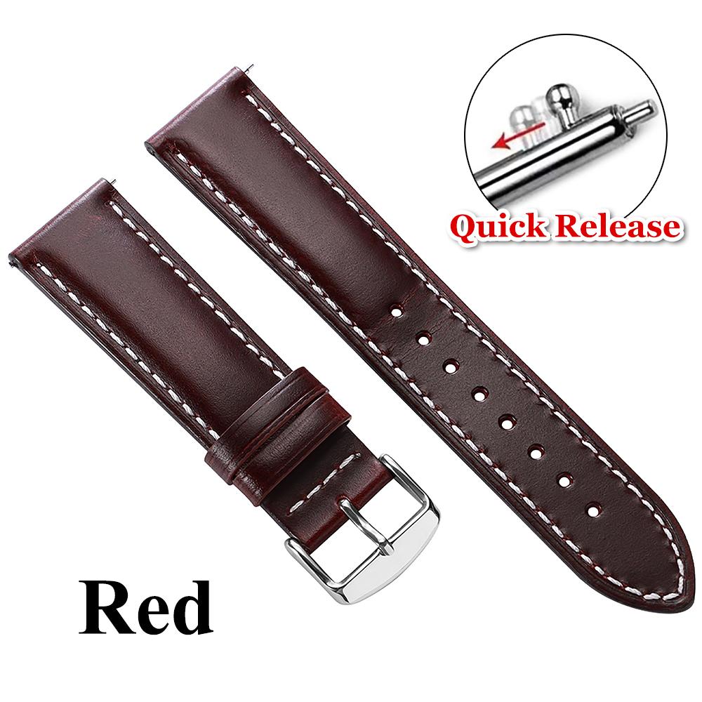 Vintage Oil Wax Calfskin Watch Band Quick Release Bracelet for Seiko Soft Cowhide Strap for Omega Business 18/20/22mm Wristband