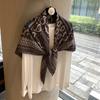 Retro Coffee Carriage Cashew Flower Silk Scarf Tied Waist Fart Curtain Velvet Scarf Large Square Scarf with Shawl Silk Scarf Square Scarf