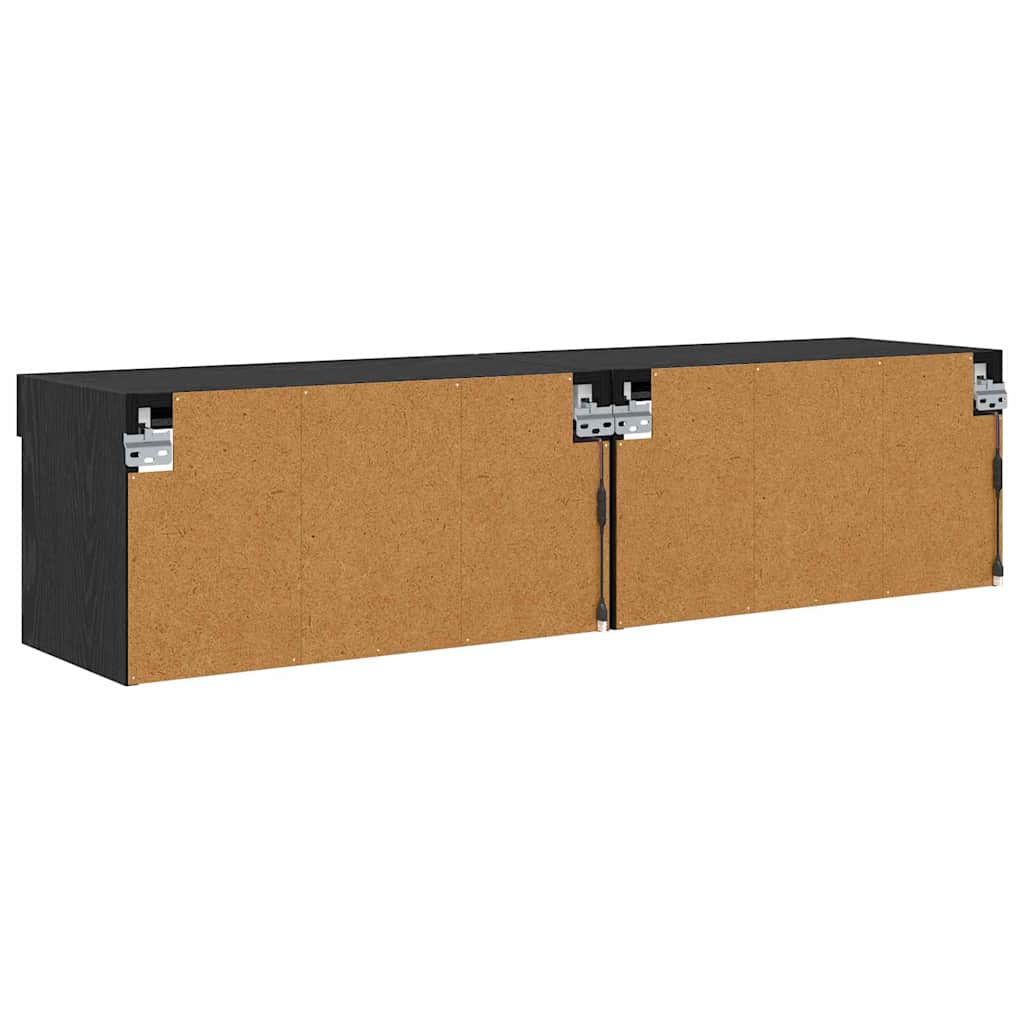 2 Piece TV Cabinet Set Black Oak Effect 60 x 30 x 30 cm