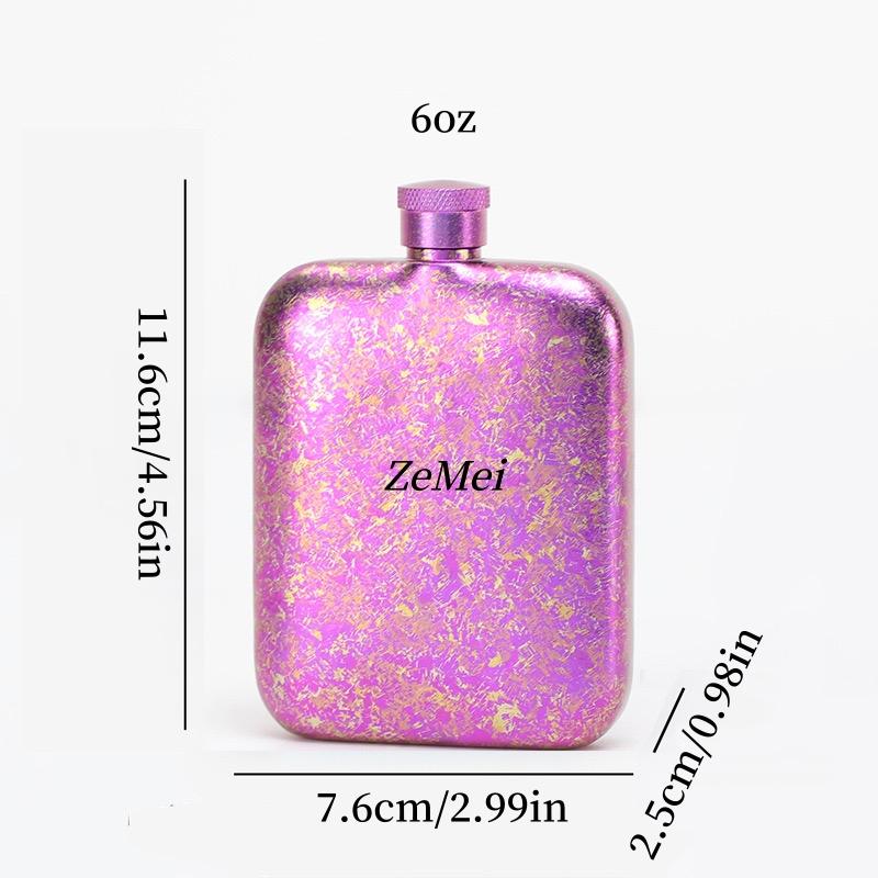 Čistě titanová placatka, Pohár na alkohol vodku pro venkovní nošení s sebou, 6oz placatka na whisky, Kreativní kruhová placatka, Dárek pro muže