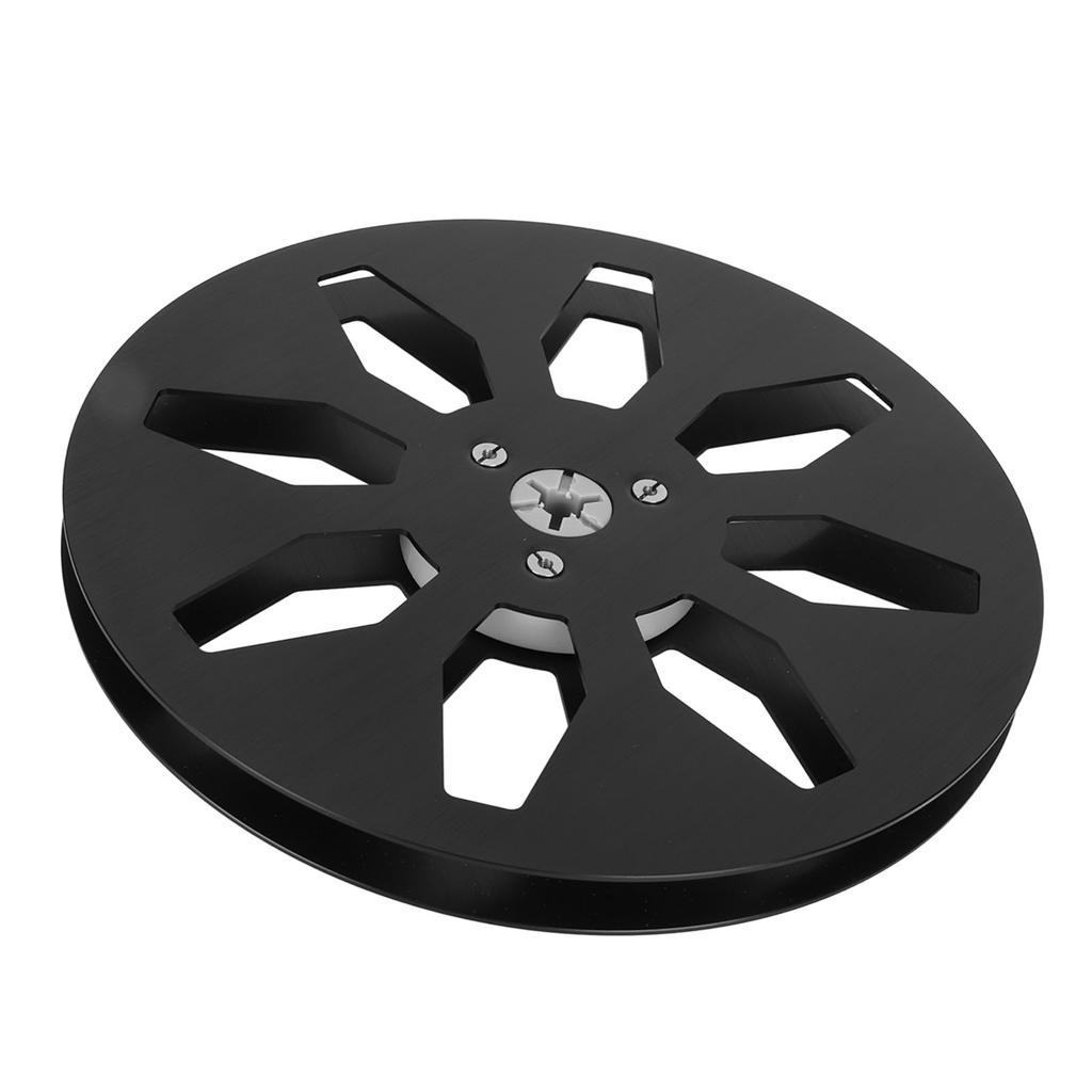 1 4 7 Zoll Leere Bandspule 8 Loch Aluminiumlegierung Universal Öffnung Maschinenteil Open Reel Aufwickelspule Schwarz