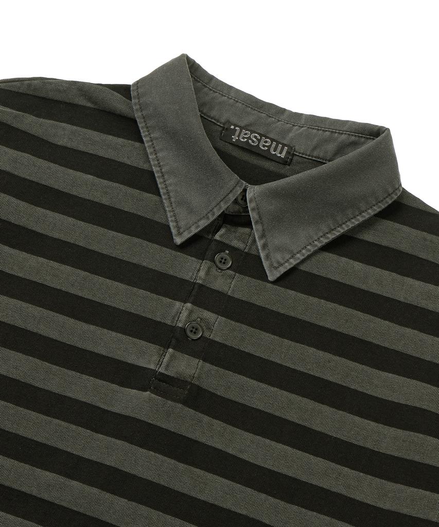 Masateu P. Vintage Stripe Rugby Shirt _ Khaki