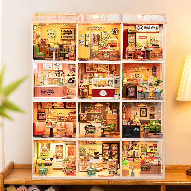 ROBOTIME Rolife 3D Puzzle Super Creator Hong Kong Bites Cafe DIY Miniature House (DW021) | 1:24 Scale