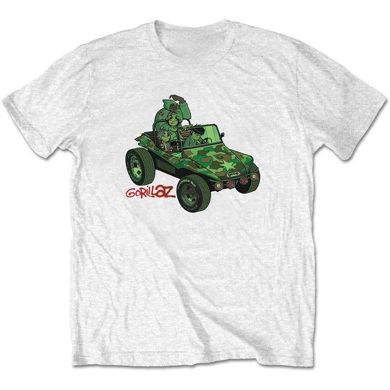 Rock Punk Band T Shirts Gorillaz Print Tops British Virtual Band Vintage Rock T Shirts Casual Loose Streetwear Fans Gift Unisex